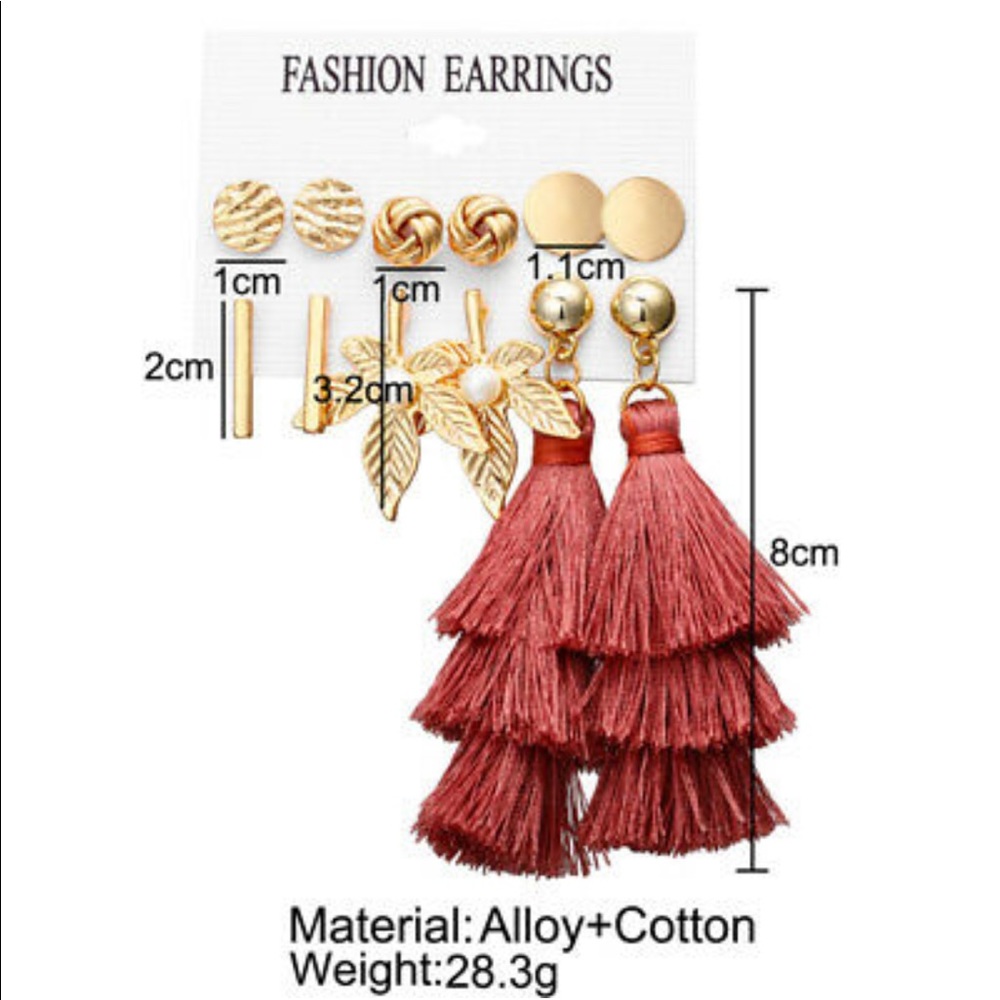 Boho Tassel Earring Set - Picture 2 of 2
